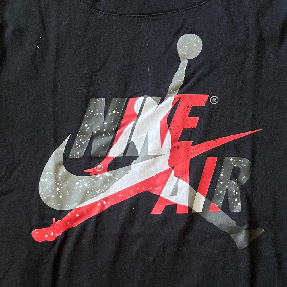 Jordan Black and Red Short Sleeve Tee